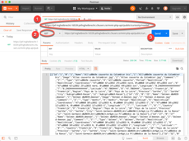 mmt - postman - readall